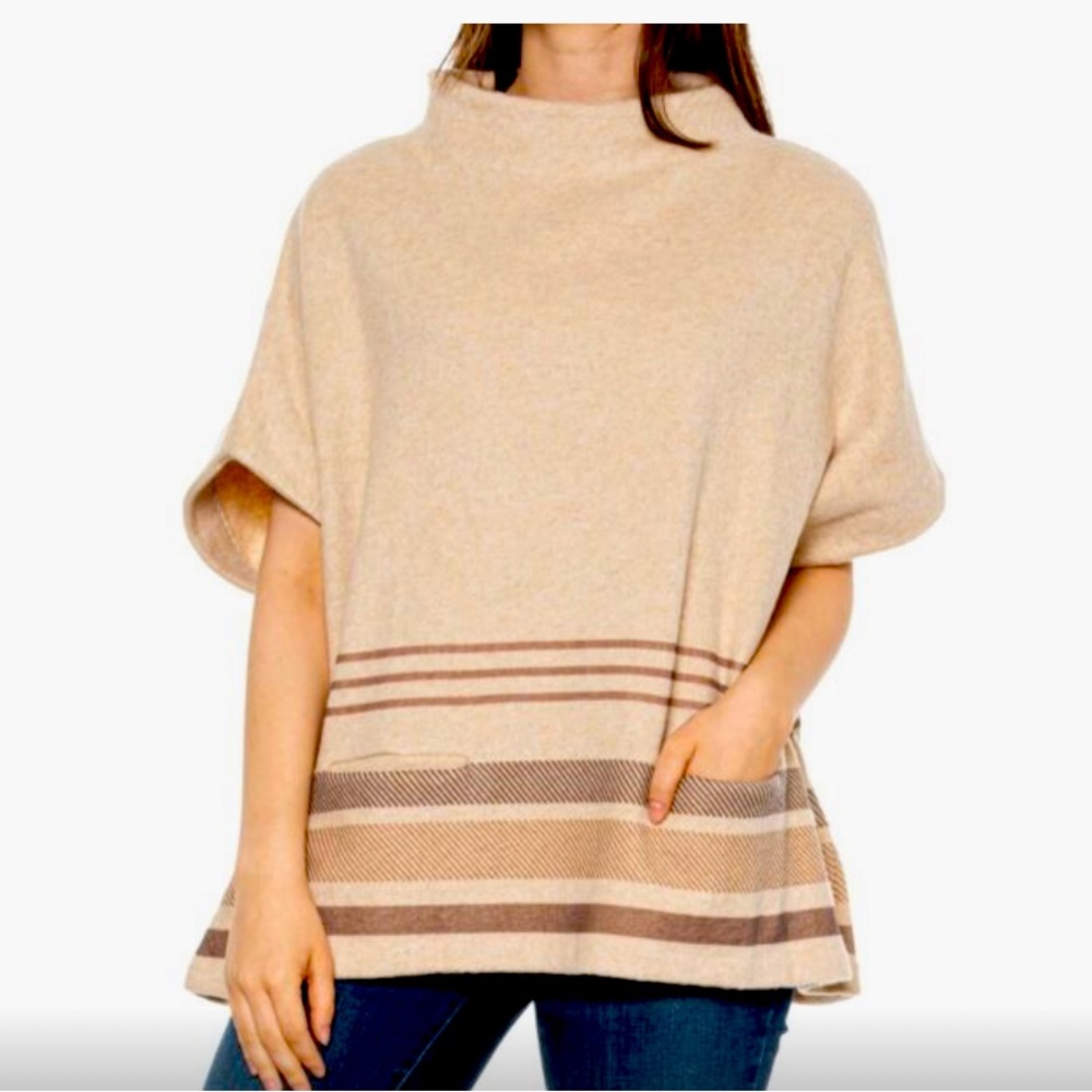 Faherty Park City Poncho Sundance Serape Pockets Size XS/S NWT